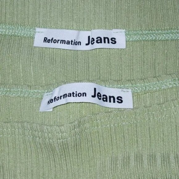 Reformation Julianna Green Ribbed Skirt Set - Picture 7 of 8